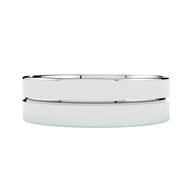 Nowoczesne szerokie obrączki ślubne ze złota białego 585